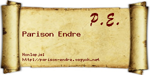 Parison Endre névjegykártya